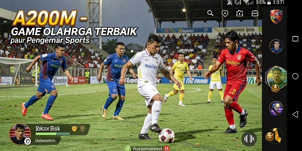 Tampilan gameplay A200M yang intens dan seru dari berbagai cabang olahraga.