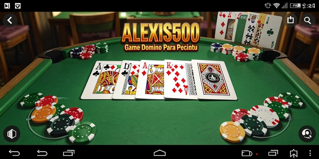 Screenshot utama ALEXIS500 yang menunjukkan keseruan gameplay Domino.