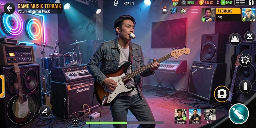 Tampilan gameplay BARU01 yang menyenangkan dengan beragam lagu.