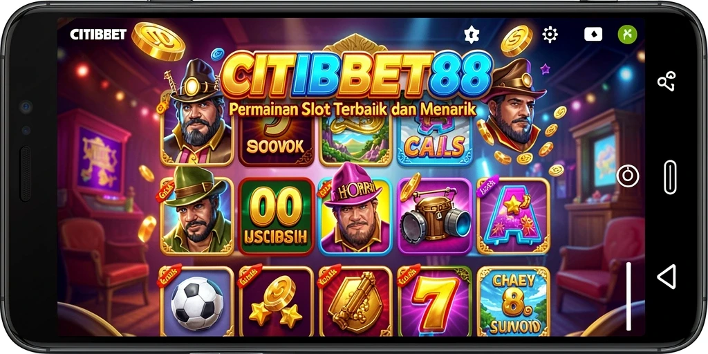 Screenshot gameplay CITIBET88 dengan mesin slot yang berwarna-warni dan menarik.