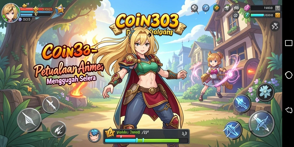 Tampilan gameplay <strong>COIN303</strong> yang menawan dengan karakter anime yang unik.