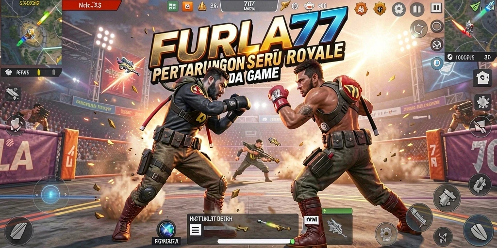 Tangkapan layar dari gameplay seru FURLA77 dalam pertarungan Battle Royale.