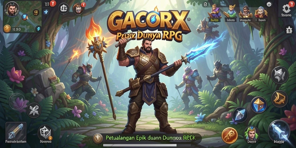Tampilan gameplay RPG GACORX yang menarik dan penuh aksi.
