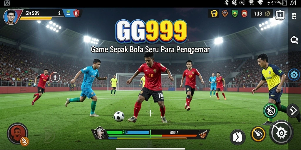 Gameplay seru GG999 dengan aksi sepak bola yang mendebarkan.