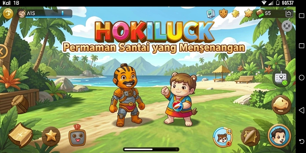 Tampilan gameplay seru HOKILUCK dengan suasana santai.