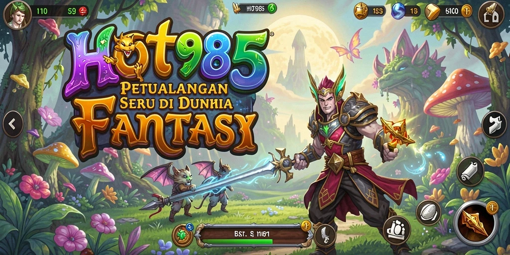 Tangkapan layar utama HOT985 yang menunjukkan aksi mendebarkan di dunia petualangan.