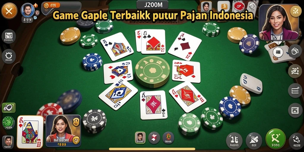 Screenshot gameplay J200M menampilkan serunya bermain gaple.