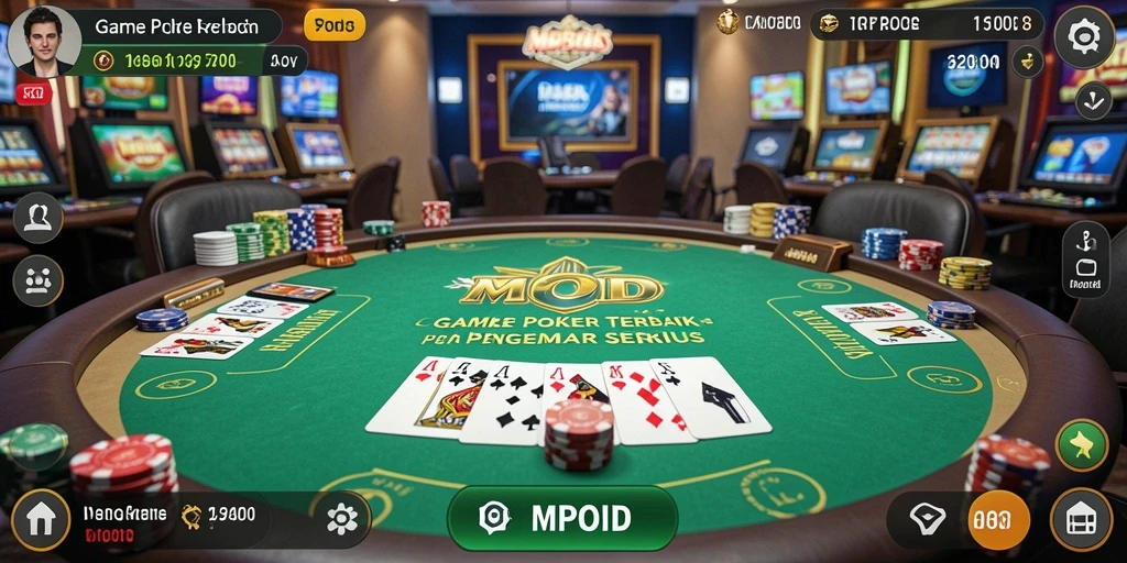 Tampilan gameplay seru dari MPOID yang menampilkan aksi poker yang mendebarkan.