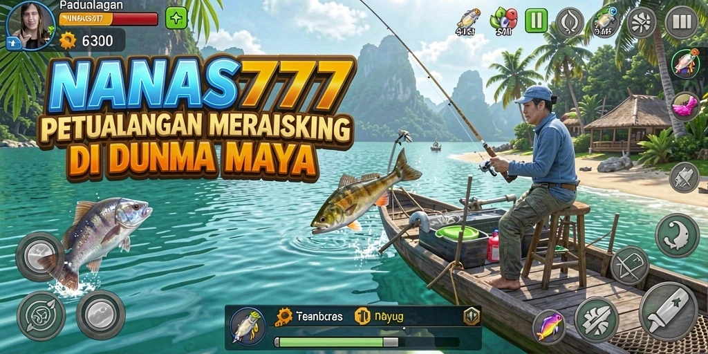 Screenshot gameplay NANAS777 dengan aksi memancing yang seru.