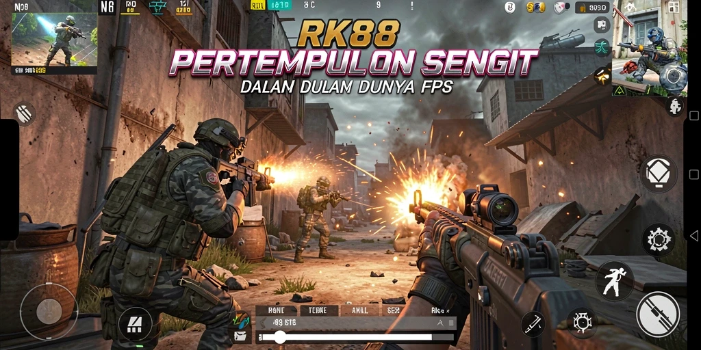 Screenshot RK88 menampilkan gameplay FPS yang seru dan mendebarkan.