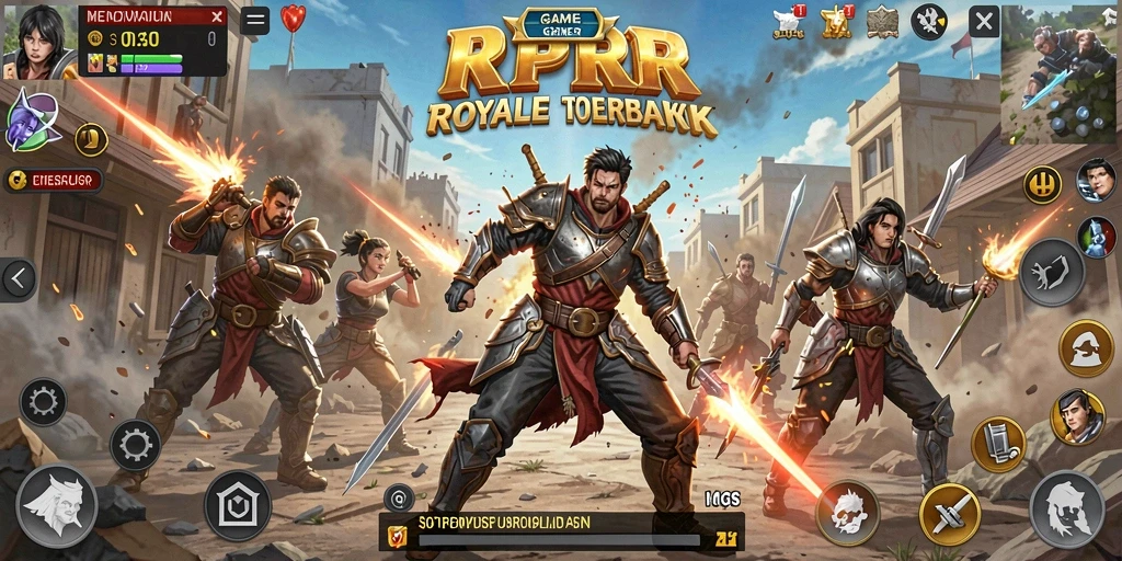 Screenshot RPRR menampilkan aksi pertempuran yang menegangkan di arena Battle Royale.