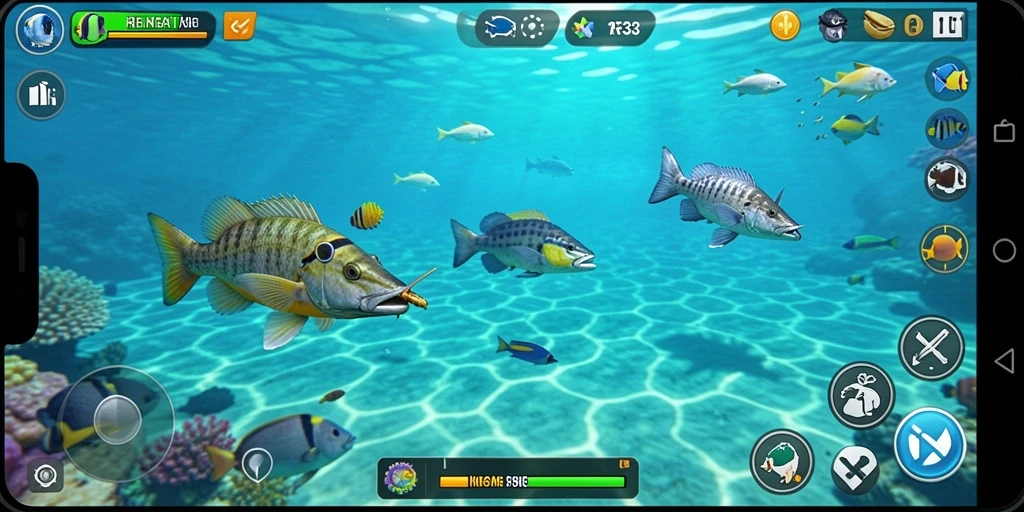 Tampilan gameplay seru dalam permainan Tembak Ikan.
