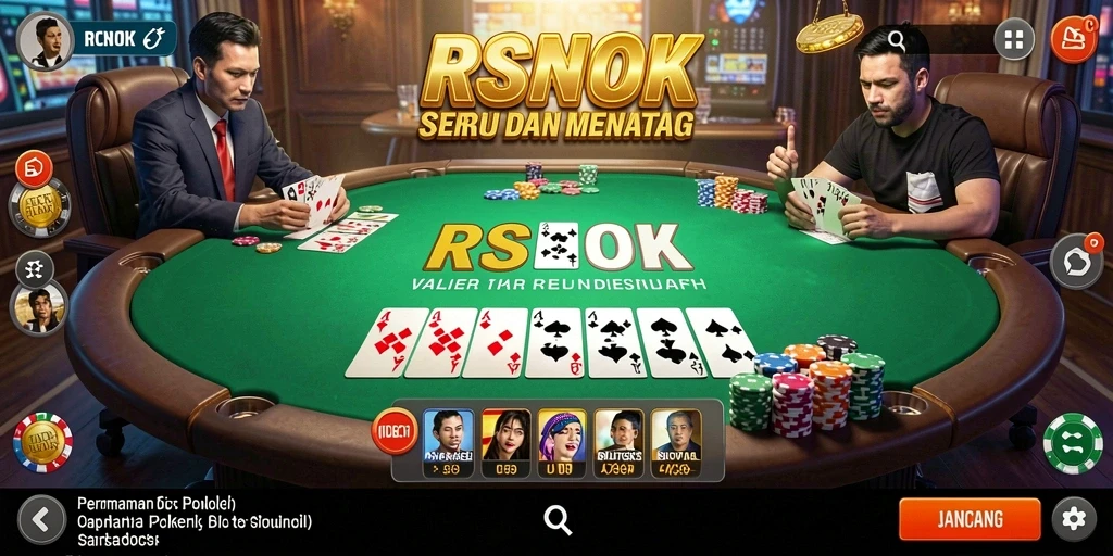 Tampilan gameplay Poker yang menarik dan seru di RSNOK.