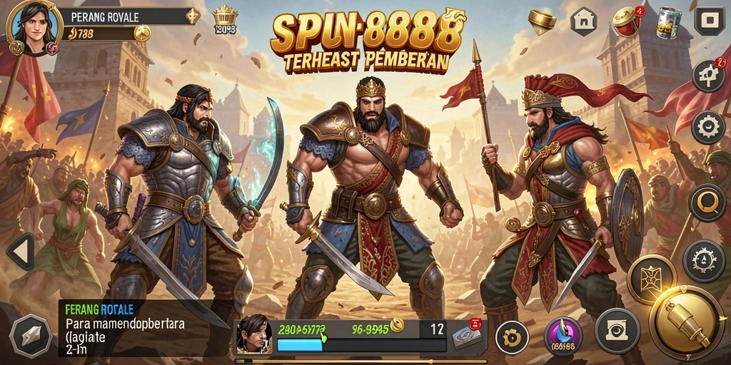 Screenshot SPIN88 menampilkan pertempuran intens Battle Royale.