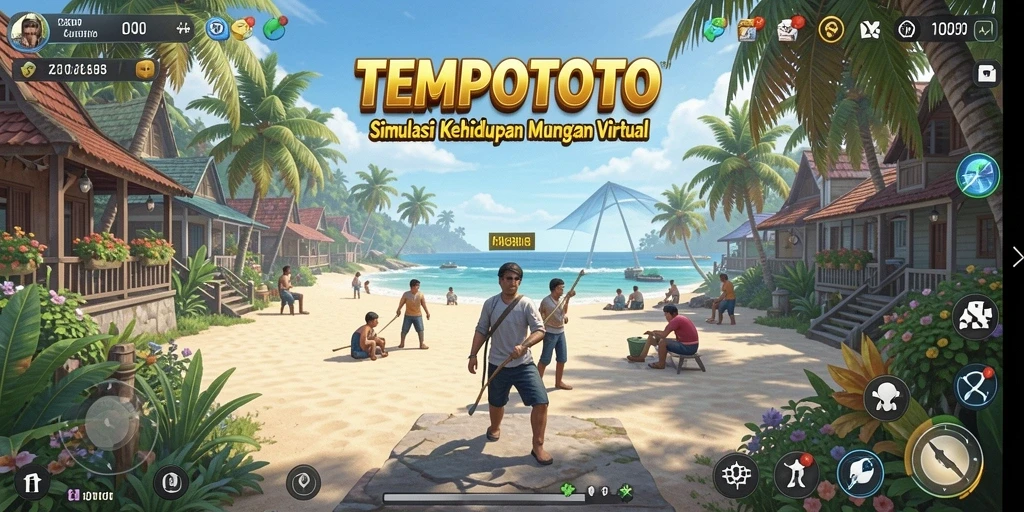 Screenshot gameplay TEMPOTOTO yang menampilkan simulasi kehidupan yang menarik.