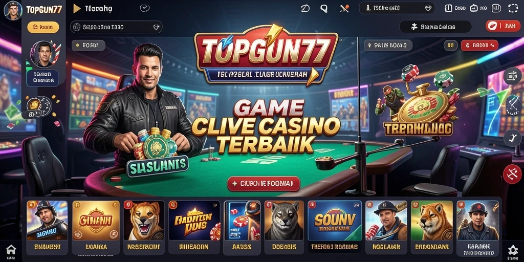 Tampilan gameplay Live Casino yang menarik di TOPGUN77.
