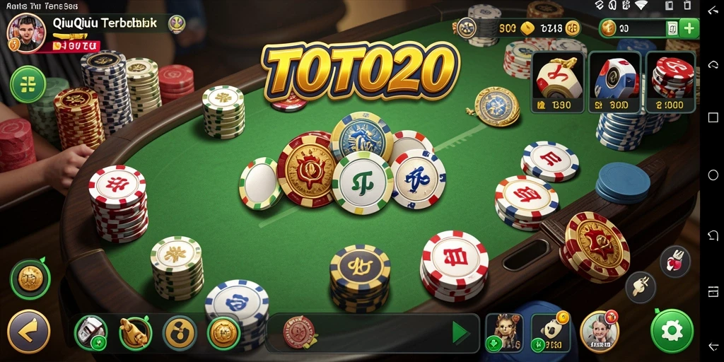 Screenshot gameplay TOTO20 menunjukkan keseruan bermain QiuQiu.