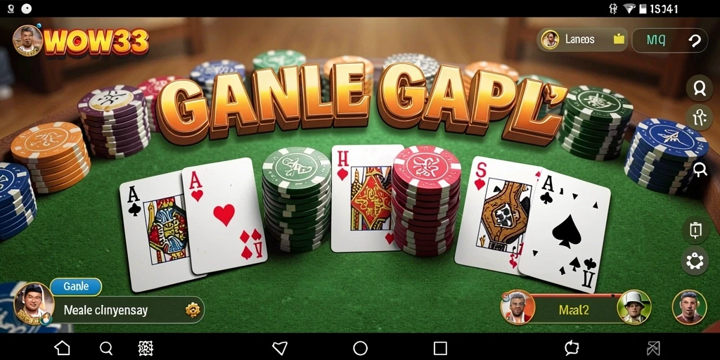 Screenshot WOW33 menampilkan gameplay Gaple yang menarik dan interaktif.
